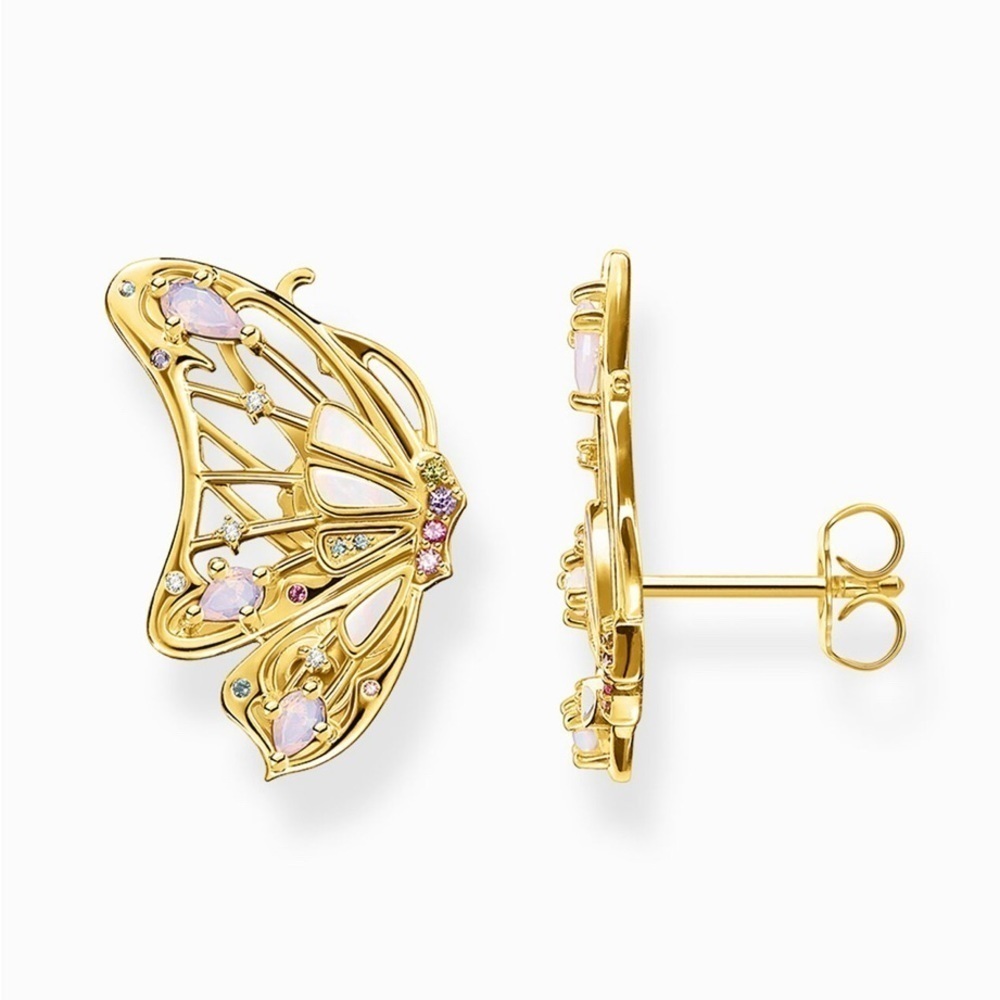 Gold Butterfly Stud Earrings
